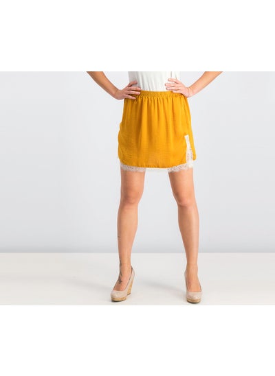 Buy Women Lace Skirt, Mustard Yellow in UAE