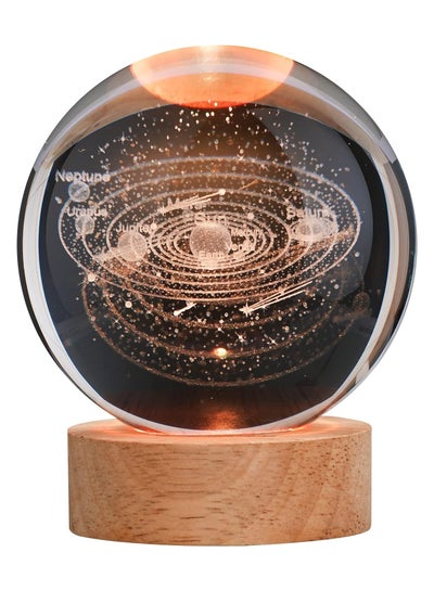 Buy COOLBABY Solar System Crystal Ball Desktop Night Light Ornament Creative Crystal Ball 16 Colors Remote Control in UAE