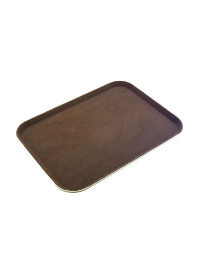 Buy Sunnex Rectangular Non-Slip Tray with Rubber Surface And Polypropylene Bottom MPE1622BR, Brown, 40x56cm in UAE