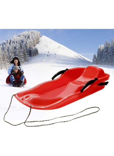 Buy Outdoor Sports Plastic Skiing Boards Sled Luge Snow Grass Sand Board Ski Pad Snowboard With Rope For Double People in UAE