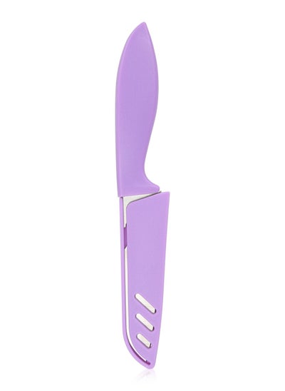 Buy Utility Vegetable And Fruit Knife With Sheath  Purple 10cm in UAE