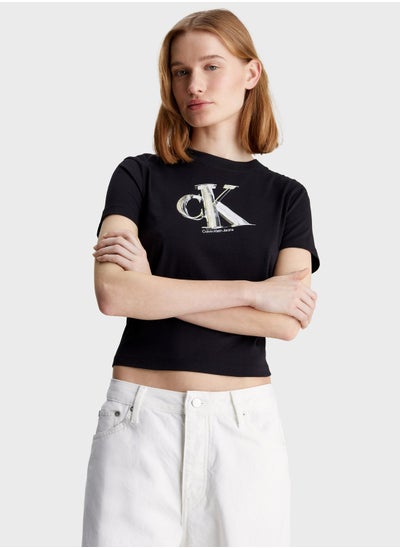 Buy Crew Neck Logo T-Shirt in UAE