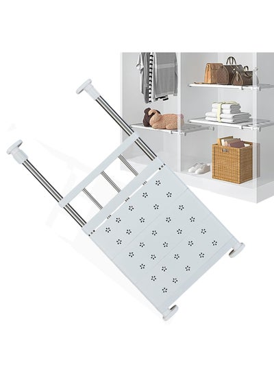 Buy Tension Shelf Expandable Closet Shelf Adjustable Storage Rack Wardrobe Layered Partition Cabinet Organizer Separator Shelf for Wardrobe Cabinets Cupboards elescopic shelves (45x(60-100) cm) in Saudi Arabia