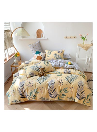 Buy New solid color washed cotton four-piece bedding set in Saudi Arabia