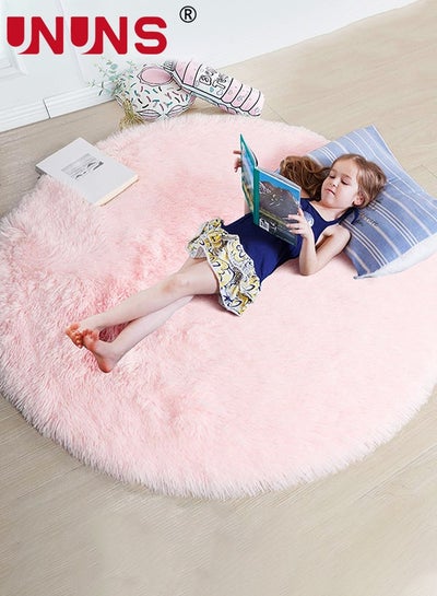 Buy Plush Rugs For Bedroom,120x120cm Round Area Rugs For Comfortable Soft Home Decor,Plush Carpet Floor Cover For Girly Boy Room Dormitory in Saudi Arabia