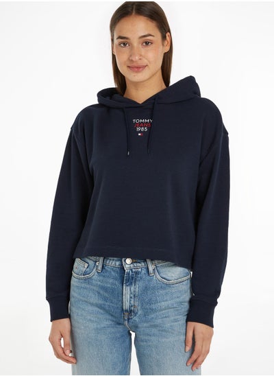 Buy Pocket Detail Logo Printed Hoodie in Saudi Arabia