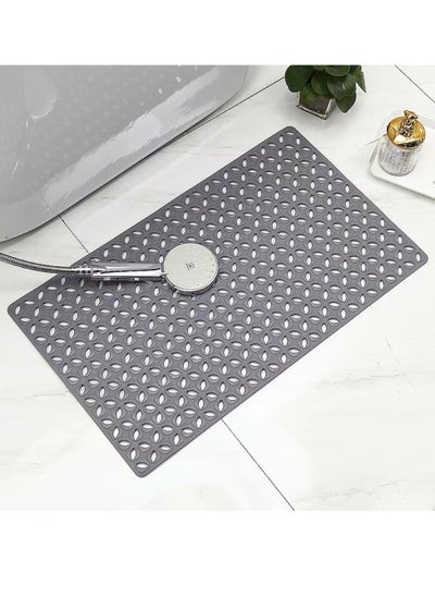 Buy 1-Piece Bathroom Non-Slip Mat Shower Mat TPE Grey 70x40.5 Centimeter in UAE