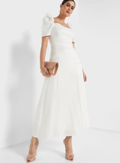 Buy Puff Sleeve A-Line Dress in Saudi Arabia