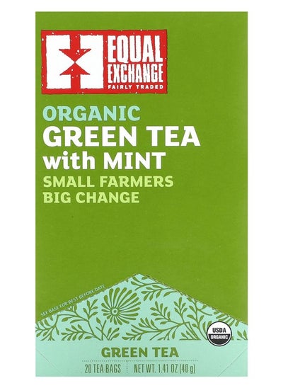 Buy Organic Green Tea With Mint 20 Tea Bags 1.41 oz (40 g) in UAE