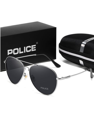 Buy Pilot Polarized Sunglasses with UV 400 Protection Metal Frame for Driving Gun frames in Saudi Arabia