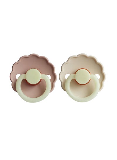 Buy Pack Of 2 Daisy Latex Baby Pacifier 6-18M, Blush Night/Cream Night in Saudi Arabia