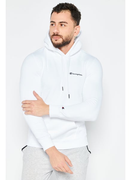 اشتري Men Sport Fit Hooded Long Sleeve Outdoor Sweatshirt, White في الامارات