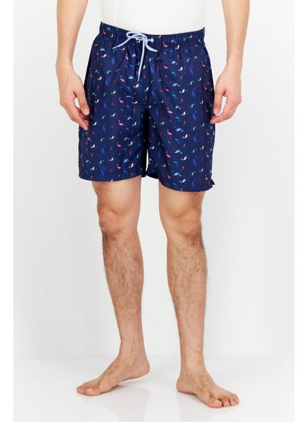 Buy Men All Over Print Swim Shorts, Navy Blue in Saudi Arabia