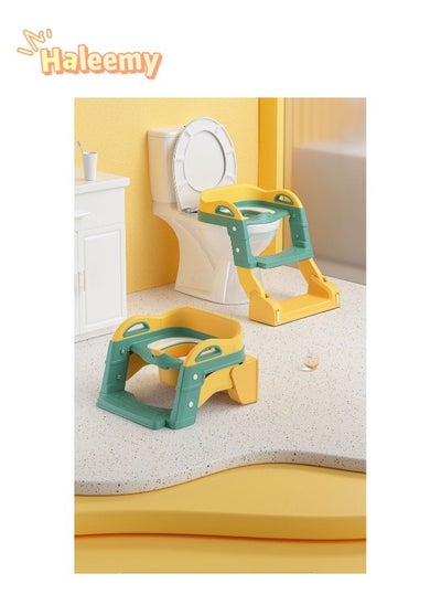 Buy Kid-Friendly Potty Training Seat with Step Stool Ladder, Handles, and Non-Slip Wide Step for Boys and Girls in UAE