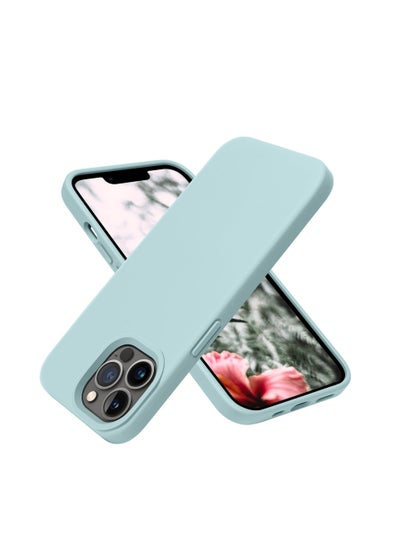 Buy Compatible with iPhone 12 Pro Max (6.7 Inch) Case, Liquid Silicone Case, Full Body Protective Cover, Shockproof, Slim Phone Case, Anti-Scratch Soft Microfiber Lining - Baby Blue in Egypt