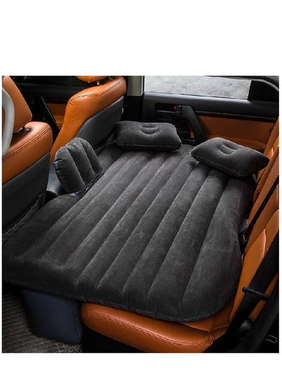 Buy Car Travel Inflatable Mattress Air Bed Cushion Camping Universal Suv Extended Air Couch With Two Air Pillows (Black) in UAE