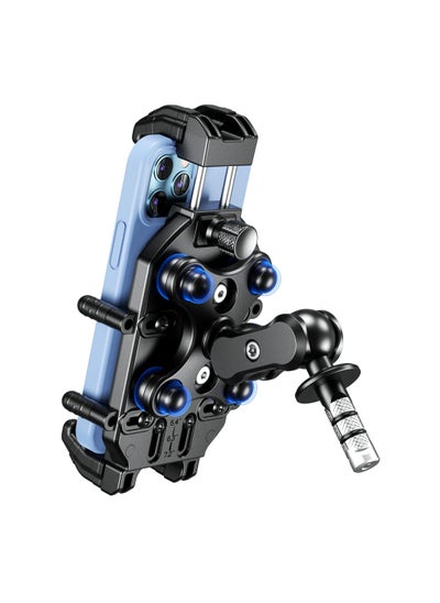 اشتري Motorcycle Fork Stem Phone Mount, with Vibration Dampener & High-Speed Secure Lock, Anti-Theft Motorcycle Phone Holder Cellphone Mount Mobile Phone Cradle for 5.4''-7.2'' Smartphones في الامارات