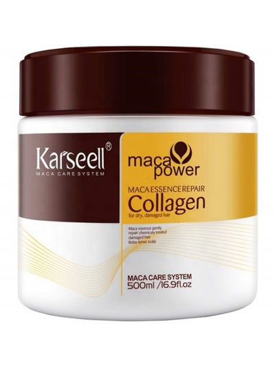 اشتري Karseell Collagen Hair Treatment Deep Repair Conditioning Argan Oil Collagen Hair Mask Essence for Dry Damaged Hair All Hair Types 16.90 oz 500ml في السعودية