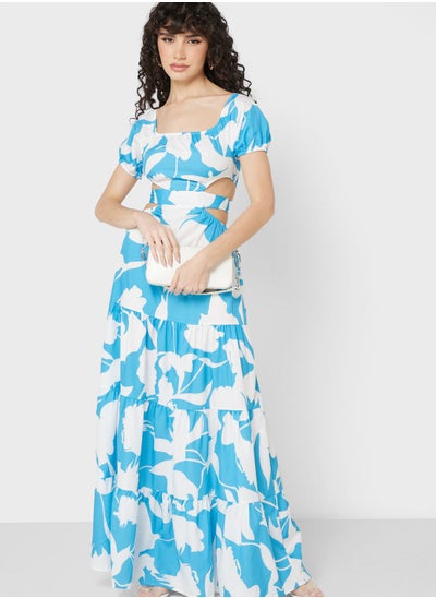 Buy Cutout Back Printed Dress in Saudi Arabia