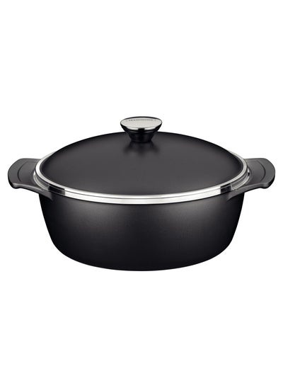 Buy Lyon 24cm 3.7L Black Forged Aluminum Casserole with Interior Starflon High Performance PFOA Free Nonstick Coating in UAE