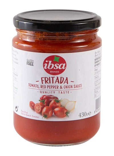Buy Ibsa Fried Tomato, Red Pepper & Onion Sauce Glass 430g in UAE
