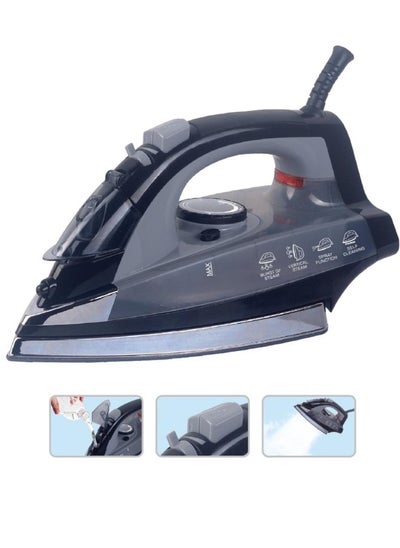 Buy Black Steam Iron, 2200W Non-Stick Ceramic Coating Soleplate, with Spray Mist & Steam Burst Buttons in Saudi Arabia