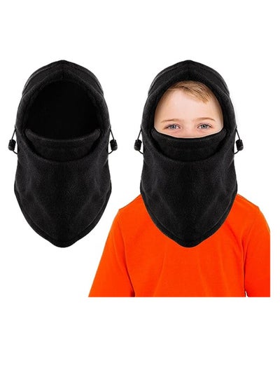 اشتري Winter Children's Riding Mask, Winter Balaclava Warm Face Cover, Sports Warm Headgear Cold-proof Face Protection Cap, Windproof Motorcycle Ski Headgear, 1 Pcs, Black في الامارات