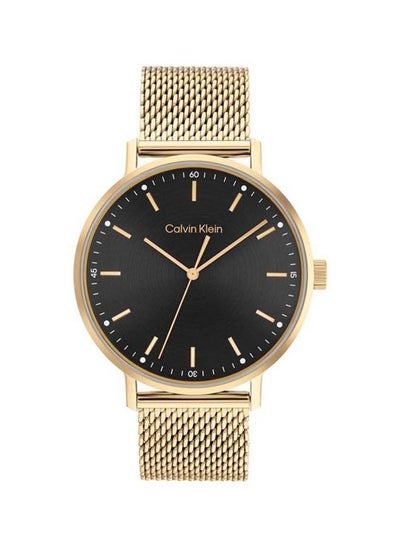 Buy Analog Round Waterproof  Wrist Watch With Gold Strap 25200049 in UAE