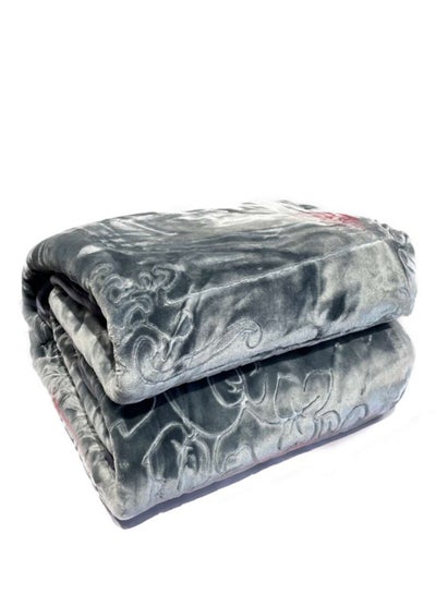 Buy Heavy Double Winter Blanket 6 kg, Two Layers Plain Engraved With a Super Soft Texture king Size 220x260 cm in Saudi Arabia