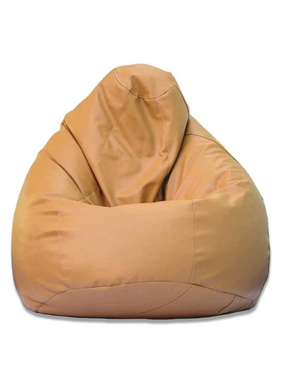 اشتري XL Faux Leather Multi-Purpose Bean Bag With Polystyrene Filling Beige في الامارات