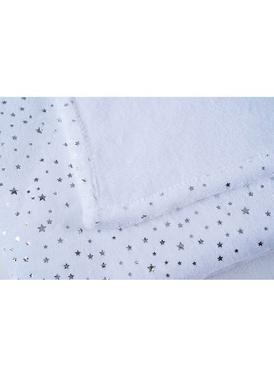 Buy Sparkle Foil Printed Blanket 125X150Cm White in UAE