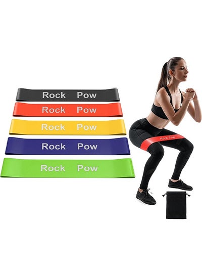 Buy Resistance Bands Set for Men and Women, Pack of 5 Different Levels Elastic Band for Home Gym Long Exercise Workout – Great Fitness Equipment for Training, Yoga in Saudi Arabia