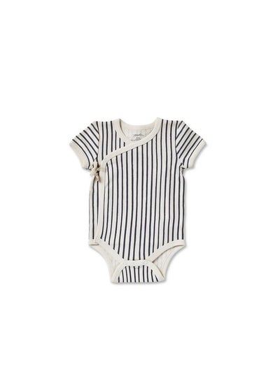 اشتري Stripes Away Short Sleeve Kimono Onepiece Ink 36 Months Multicolor في الامارات