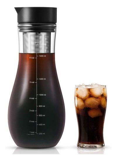 Buy Soulhand Cold Brew Coffee Maker Iced Coffee Maker with Airtight Lid Cold Brew Pitcher with Removable Stainless Steel Filter for Ready To Drink Iced Coffee Hot Tea Fruit Beverage Brewing 1.5L in UAE