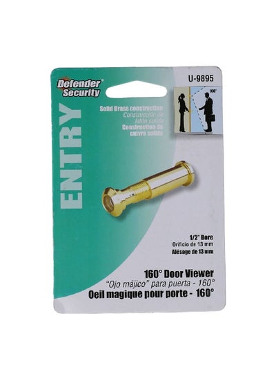 Buy Defender Security Solid Brass 160 Degree Door Viewer Yellow 0.5 Inch U9895 in Saudi Arabia