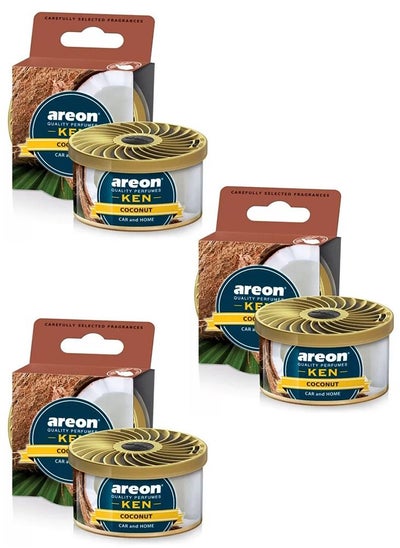 Buy Ken Prefume Car Air Freshener 3 Pcs, Coconut in UAE