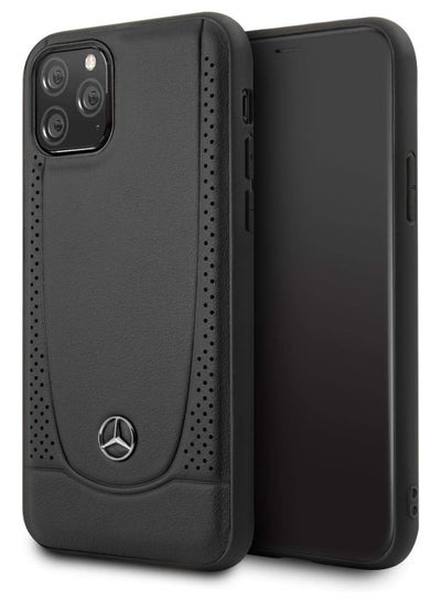 Buy Mercedes Benz Perforation Leather Hard Case For iPhone 12-12 Pro - Black in Egypt