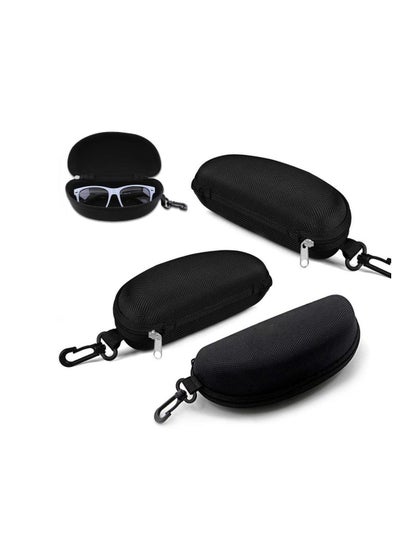 اشتري Sunglasses Case Zipper Shell Eyeglasses 3 Pack, with Plastic Carabiner Hook Portable Travel في الامارات