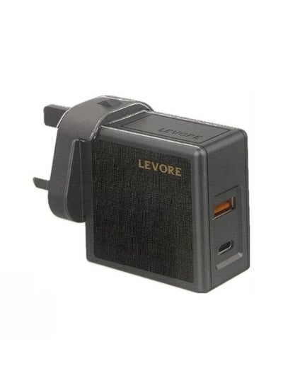 Buy Levore Wall Charger Super Fast With GaN USB-C Port and USB Port 65W - Gray in Saudi Arabia