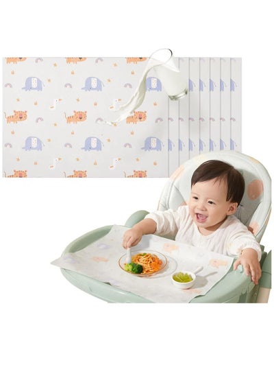 Buy Baby Disposable Placemat 20pcs for Baby and Kids, Restaurant Table Mats 41 x 30cm, Sticky Place Mats in UAE