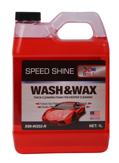 Buy American Car Shampoo And Polish, Thick Foam For Deep Cleaning, Advanced Formula Protects Car Paint From Sunlight And Repels Water, 1 Liter. in Saudi Arabia