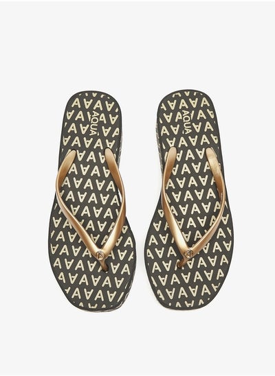 Buy Women's Monogram Print Thong Slippers in Saudi Arabia