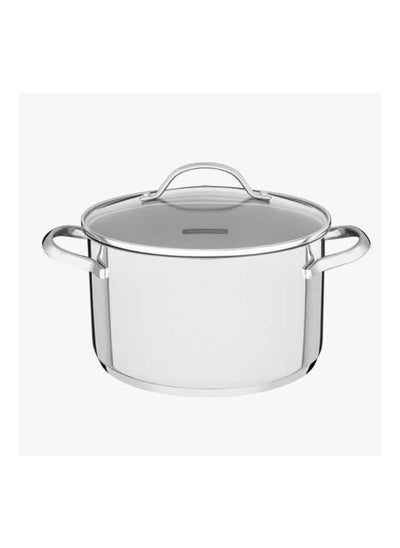 Buy Una 20cm 3.6L Stainless Steel Deep Casserole with Tri-ply Bottom in UAE