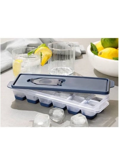 Buy Dunia Rectangular Silicon Ice Cube Container with Lid - Convenient Filling - BPA-Free in Egypt