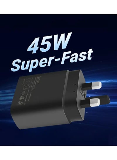 Buy Compact 45W Super Fast Charger: Over-Voltage & Short-Circuit Protection Included in UAE