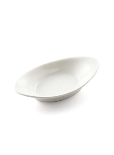 Buy Ivory Porcelain Oval Dish 9.5x5x1.8 cm in UAE