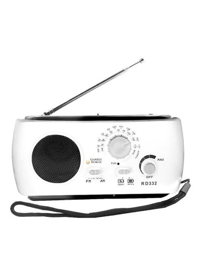 Buy Solar Powered FM Radio RD332 White/Black in Saudi Arabia