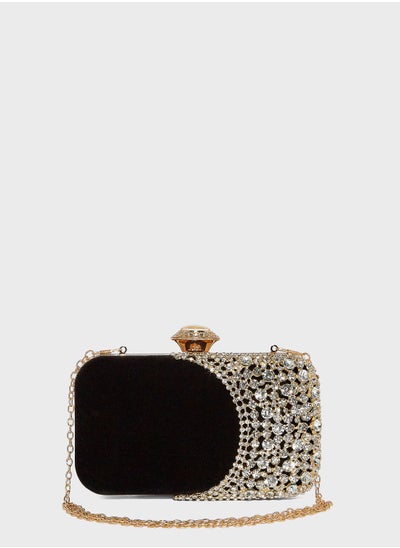 Buy Pearl Detail Box Clutch Bag in UAE