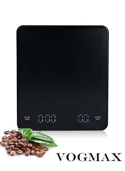 Buy Digital LCD Display Timer Square Coffee Scale Pour Over V60 Drip For Kitchen Cooking Coffee in Saudi Arabia