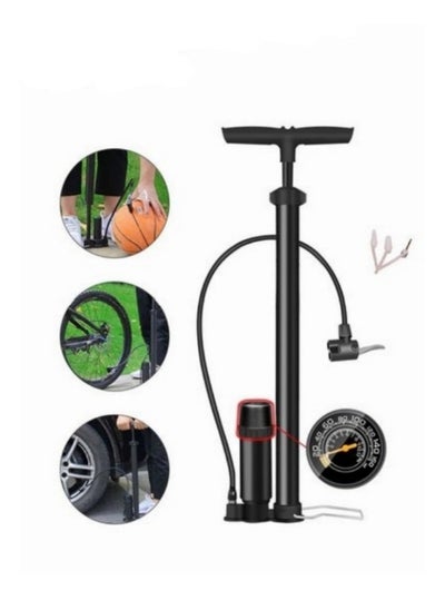 Buy Household Bike Pump with Gauge Portable Bicycle Tire Pump 160 PSI Multi-function Air Pump in UAE